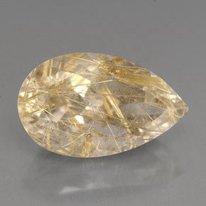 Quartzo rutilado amarelo natural 9,59ct, transparente, transparente/translúcido