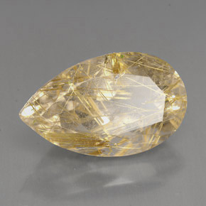 Quartzo rutilado amarelo natural 9,59ct, transparente, transparente/translúcido