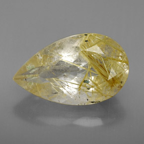 Quartzo rutilado amarelo natural 8,11ct, transparente, transparente/translúcido