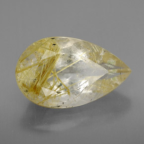 Quartzo rutilado amarelo natural 8,11ct, transparente, transparente/translúcido
