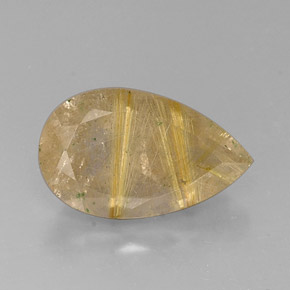 Quartzo rutilado amarelo natural 8,90ct, transparente, transparente/translúcido