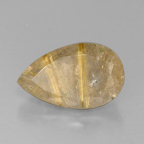 Quartzo rutilado amarelo natural 8,90ct, transparente, transparente/translúcido