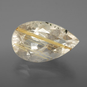 Quartzo rutilado amarelo natural 8,49ct, transparente, transparente/translúcido