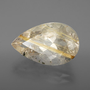 Quartzo rutilado amarelo natural 8,49ct, transparente, transparente/translúcido