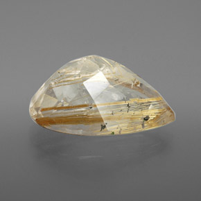 Quartzo rutilado amarelo natural 8,49ct, transparente, transparente/translúcido