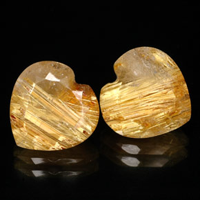 Pedras preciosas de quartzo rutilado amarelo natural de  ct, transparente, transparente/translúcido
