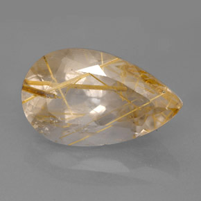 Quartzo rutilado amarelo natural 9,12ct, transparente, transparente/translúcido