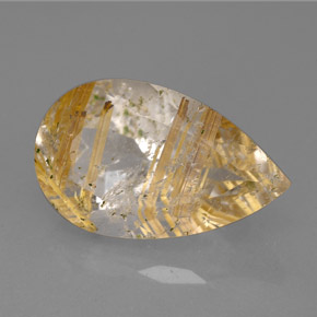 Quartzo rutilado amarelo natural 8,62ct, transparente, transparente/translúcido