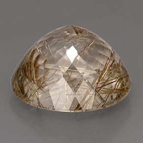 Quartzo rutilado amarelo natural 16,59ct, transparente, transparente/translúcido