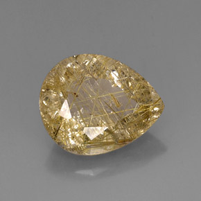 Quartzo rutilado amarelo natural 16,38ct, transparente, transparente/translúcido