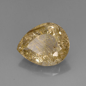 Quartzo rutilado amarelo natural 16,38ct, transparente, transparente/translúcido