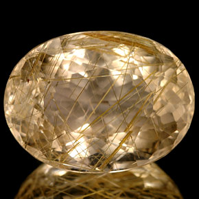 Quartzo rutilado amarelo natural 15,46ct, transparente, transparente/translúcido