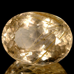 Quartzo rutilado amarelo natural 15,46ct, transparente, transparente/translúcido
