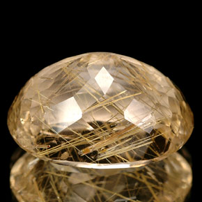 Quartzo rutilado amarelo natural 15,46ct, transparente, transparente/translúcido