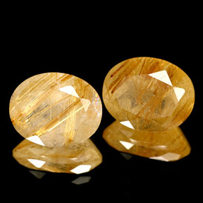 Pedras preciosas de quartzo rutilado amarelo natural de  ct, transparente, transparente/translúcido