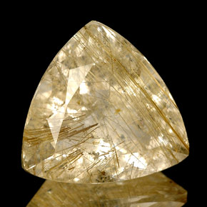 Quartzo rutilado amarelo natural 6,72ct, transparente, transparente/translúcido