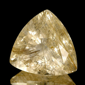 Quartzo rutilado amarelo natural 6,72ct, transparente, transparente/translúcido