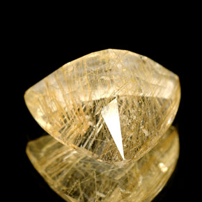 Quartzo rutilado amarelo natural 6,72ct, transparente, transparente/translúcido