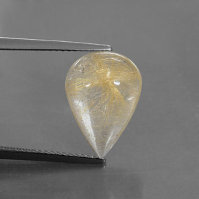 Quartzo rutilado amarelo natural 6,78ct, transparente, transparente/translúcido