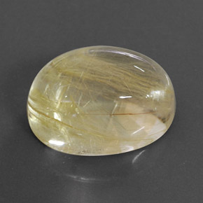 Quartzo rutilado amarelo natural 19,39ct, corte oval, transparente
