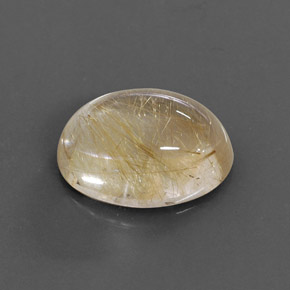 Quartzo rutilado amarelo natural 14,22ct, corte oval, transparente