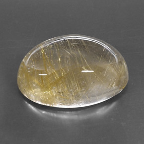 Quartzo rutilado amarelo natural 13,78ct, corte oval, transparente