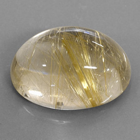 Quartzo rutilado amarelo natural 14,80ct, corte oval, transparente