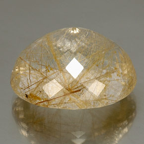 Quartzo rutilado amarelo natural 52,32ct, transparente, transparente/translúcido