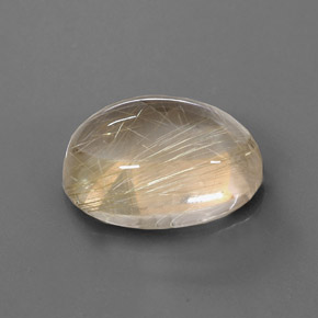 Quartzo rutilado amarelo natural 13,66ct, corte oval, transparente