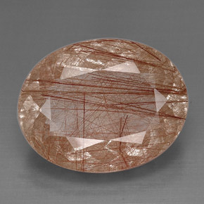 Quartzo rutilado marrom natural 51,41ct, transparente, transparente/translúcido