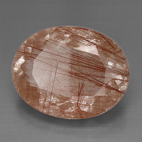 Quartzo rutilado marrom natural 51,41ct, transparente, transparente/translúcido