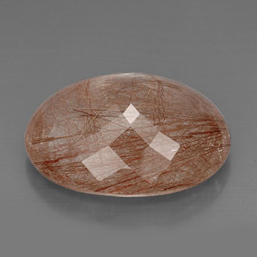 Quartzo rutilado marrom natural 51,41ct, transparente, transparente/translúcido