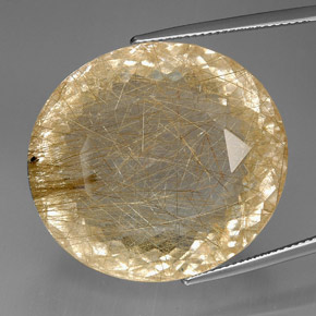 Quartzo rutilado amarelo natural 95,96ct, transparente, transparente/translúcido