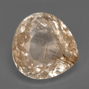 Quartzo rutilado incolor natural 12,48ct, transparente, transparente/translúcido