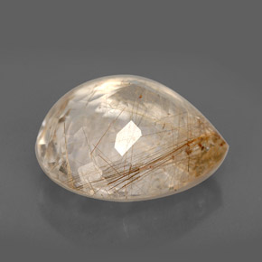 Quartzo rutilado incolor natural 12,48ct, transparente, transparente/translúcido