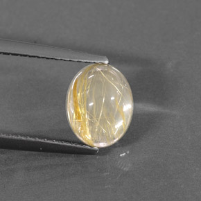 Quartzo rutilado amarelo natural 1,53ct, transparente, transparente/translúcido