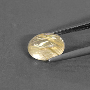 Quartzo rutilado amarelo natural 1,53ct, transparente, transparente/translúcido