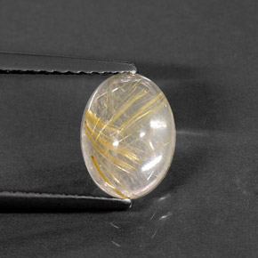 Quartzo rutilado amarelo natural 1,44ct, transparente, transparente/translúcido