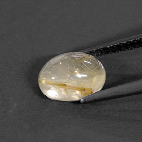 Quartzo rutilado amarelo natural 1,44ct, transparente, transparente/translúcido