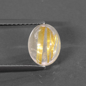 Quartzo rutilado amarelo natural 1,66ct, transparente, transparente/translúcido