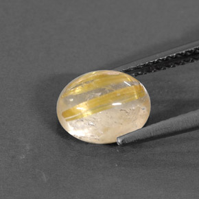 Quartzo rutilado amarelo natural 1,66ct, transparente, transparente/translúcido