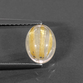 Quartzo rutilado amarelo natural 1,50ct, transparente, transparente/translúcido