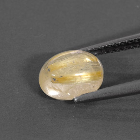 Quartzo rutilado amarelo natural 1,50ct, transparente, transparente/translúcido