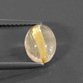 Quartzo rutilado amarelo natural 1,55ct, transparente, transparente/translúcido