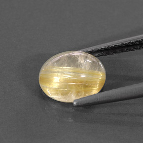Quartzo rutilado amarelo natural 1,55ct, transparente, transparente/translúcido