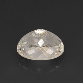 Quartzo rutilado amarelo natural 18,65ct, corte oval, transparente