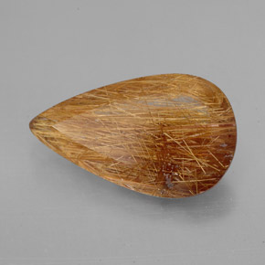 Quartzo rutilado marrom natural 4,38ct, transparente, transparente/translúcido