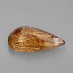 Quartzo rutilado marrom natural 4,38ct, transparente, transparente/translúcido