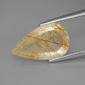 Quartzo rutilado amarelo natural 4,20ct, transparente, transparente/translúcido