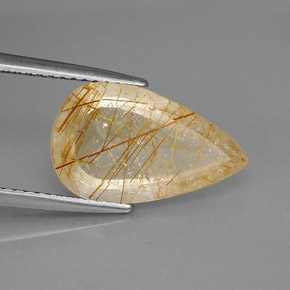 Quartzo rutilado amarelo natural 4,20ct, transparente, transparente/translúcido